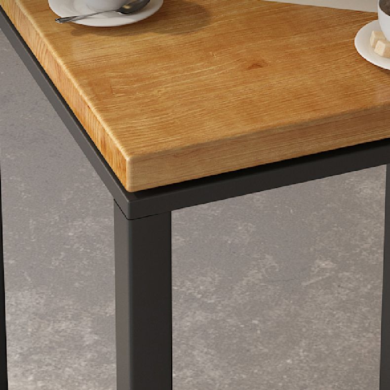 Industrial Indoor Bar Dining Table Square Metal and Wood Bar Table
