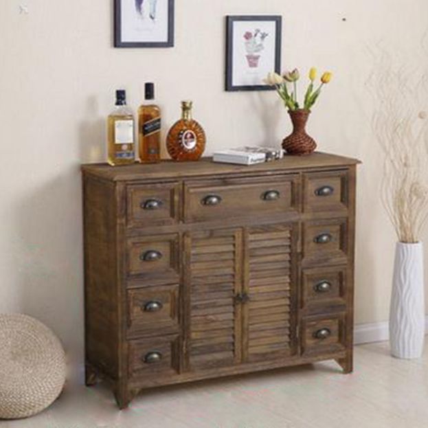 Modern Style Storage Chest Vertical Wood White Storage Chest Dresser with Drawers