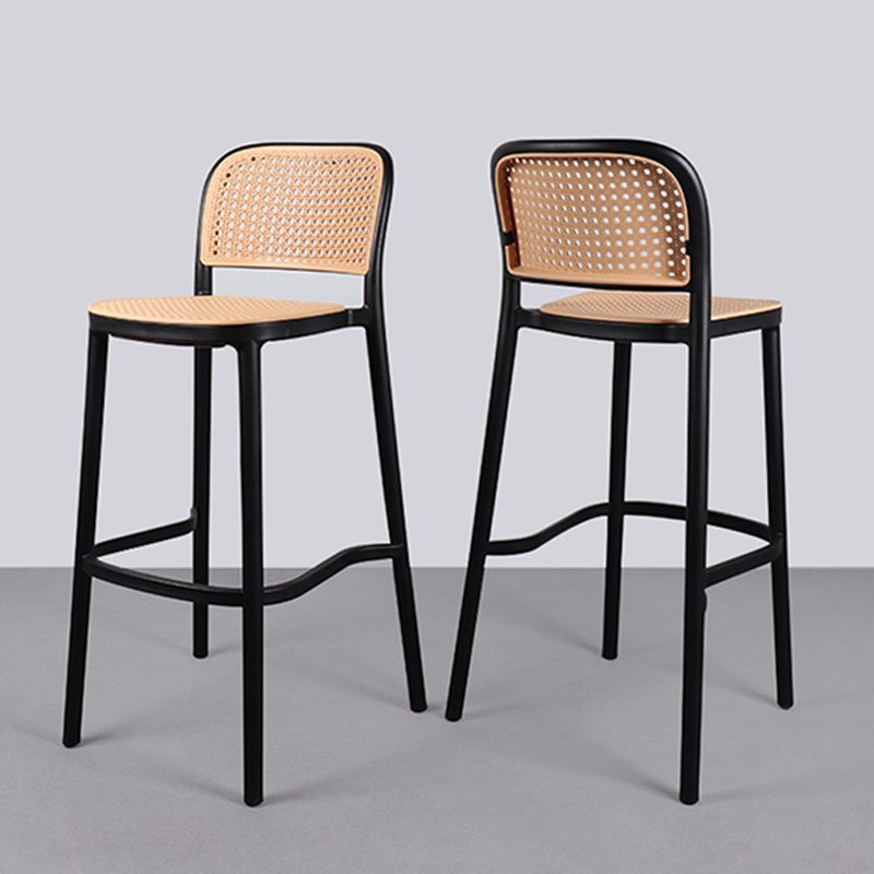 Scandinavian Plastic Bar Stool Footrest Armless Bar Stool for Living Room