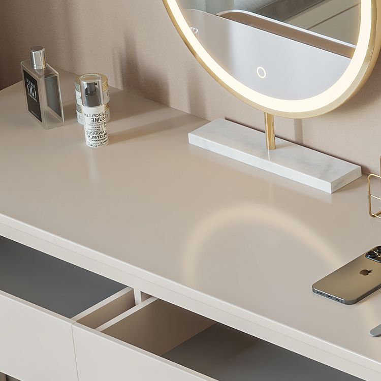 White Solid Wood Makeup Vanity Desk Bedroom Vanity Dressing Table Set
