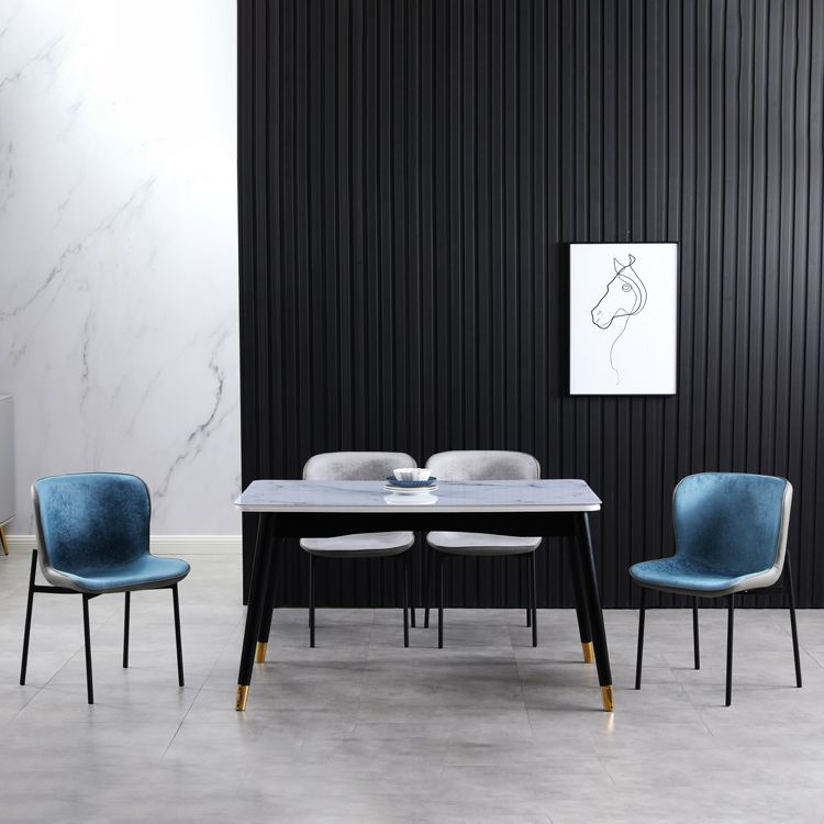 Contemporary Style Chairs Kitchen Armless Chair with Metal Legs