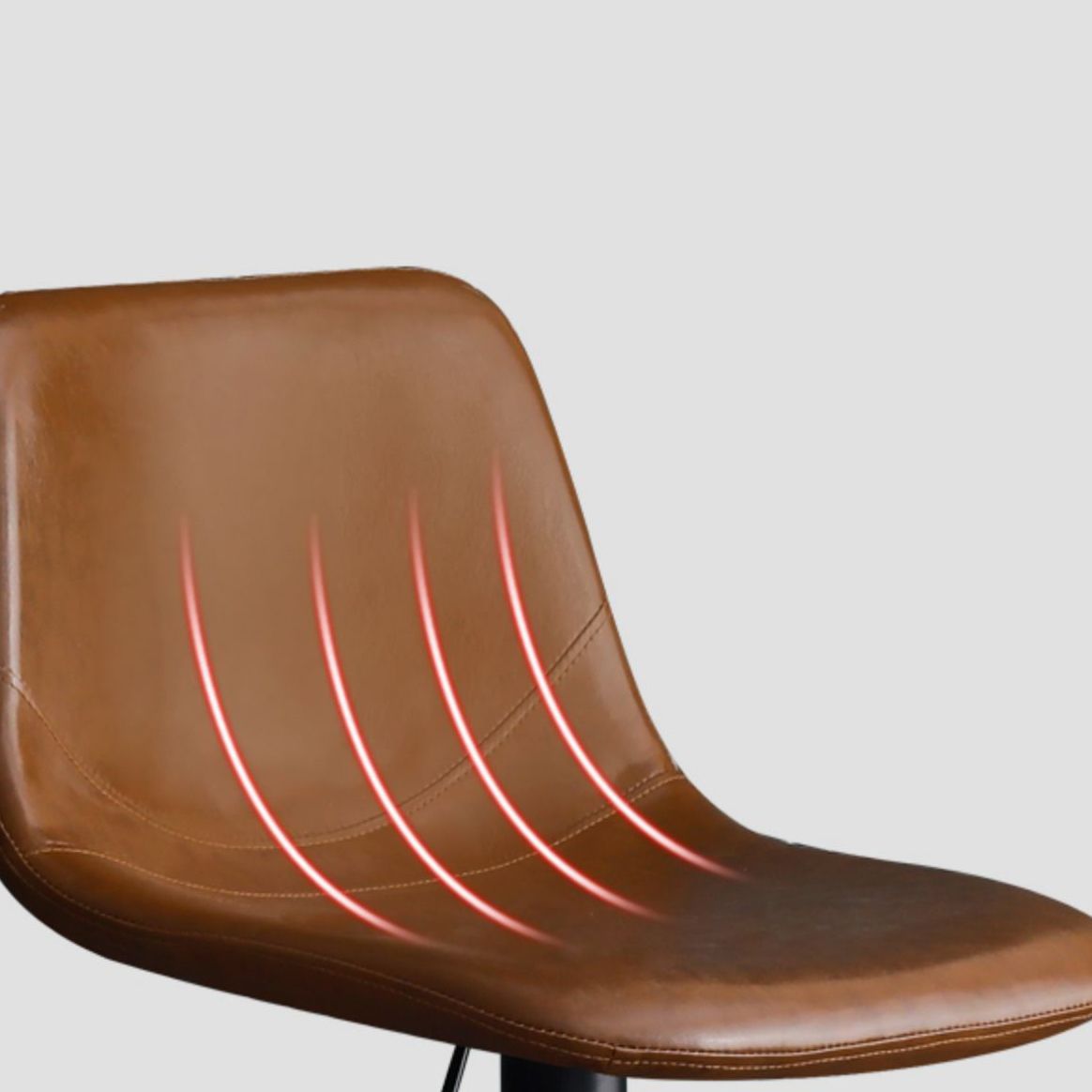 Adjustable Height Swivel Armless Bar Stool with Black Metal Base