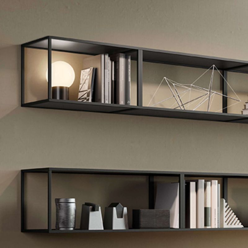 Wall Mounted Metal Bookshelf Modern Floating Bookcase with 1 Shelf