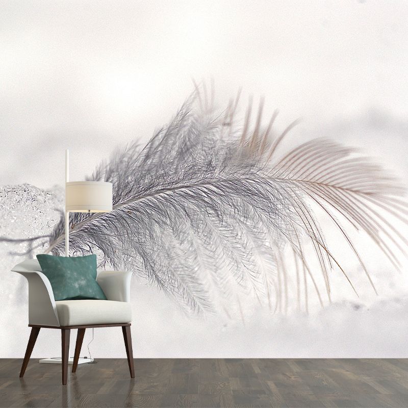 Decorative Wall Mural Photography Feather Living Room Modern Mildew Resistant