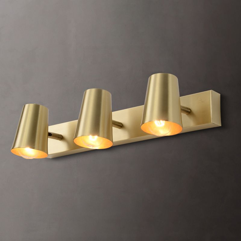 Modern Mirror Front Light Gold Vanity Light with Metal Shade for Bathroom