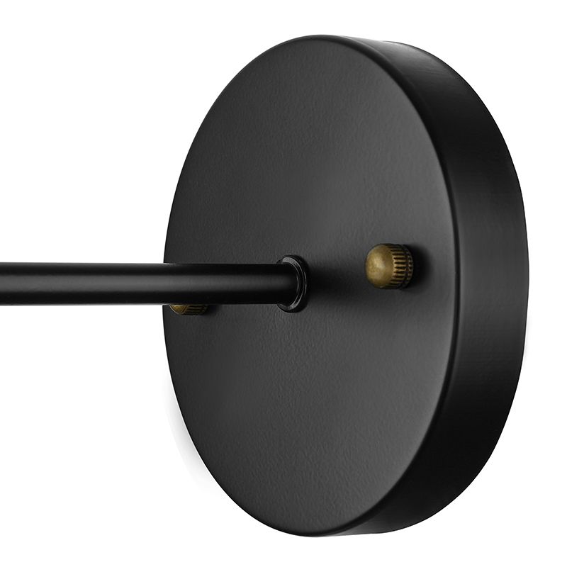 Finition noire / laiton 1 lampe à tête lampe industrielle en métal mini éclairage d'applications avec une ampoule nue pour la chambre