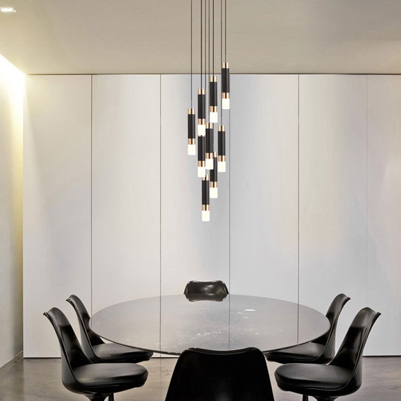 Plafonnage suspendu à suspension LED minimaliste suspension cylindrique suspension