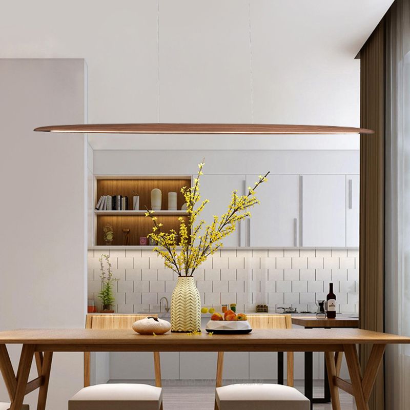 Luci a sospensione contemporanea per l'illuminazione dell'isola lineare dell'isola della cucina in legno