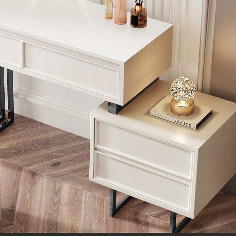 15.74" Wide Vanity Set with Drawer Bright White Wood Make-up Vanity