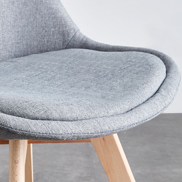 Scandinavian Home Side Chair Wood Upholstered Solid Back Dining Room Chair