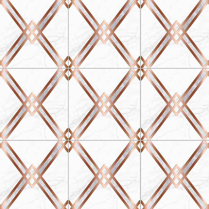 PVC Self-Stick Wallpaper Panel Modern Trellis Patterned Wall Covering in Coffee-White