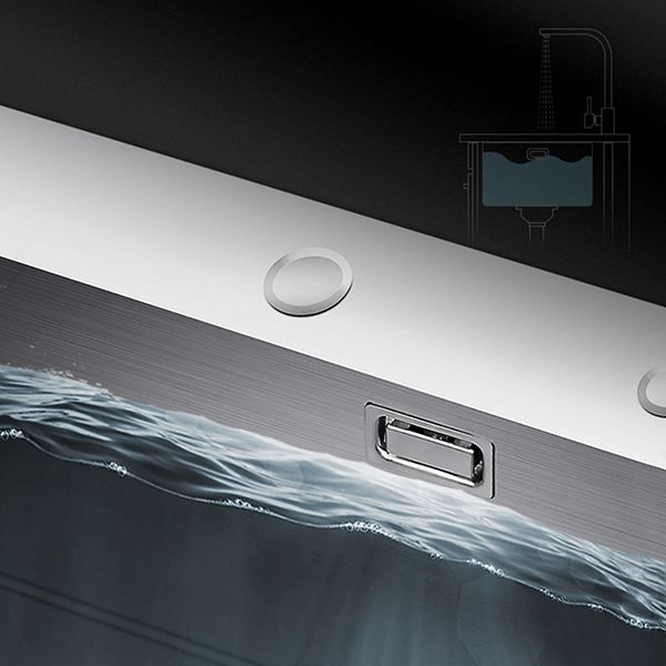 Scratch Resistant Kitchen Sink Double Bowl Stainless Steel Square Top-Mount Kitchen Sink