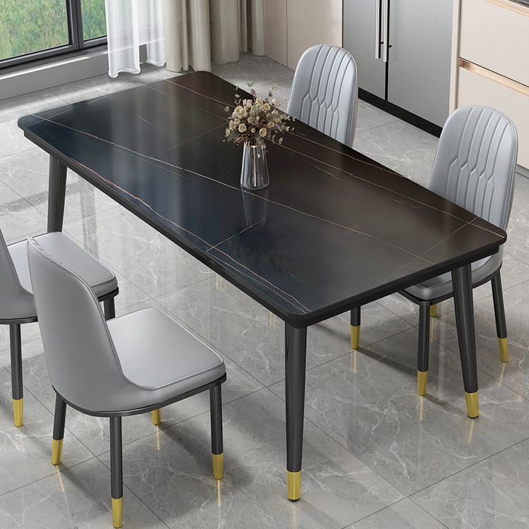 Industrial Standard Rectangle Shape Dining Table Sintered Stone Top Dining Table for Kitchen