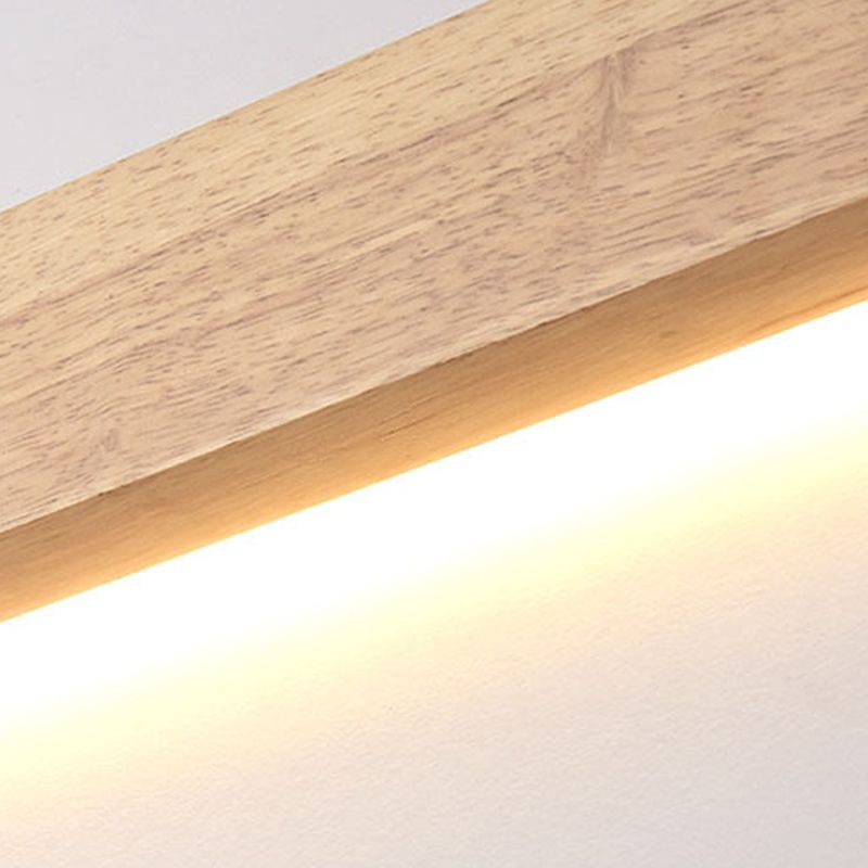 Modern Linear Wooden Wall Sconce Lamp 1-Light LED Down Lighting Fixture for Bedroom