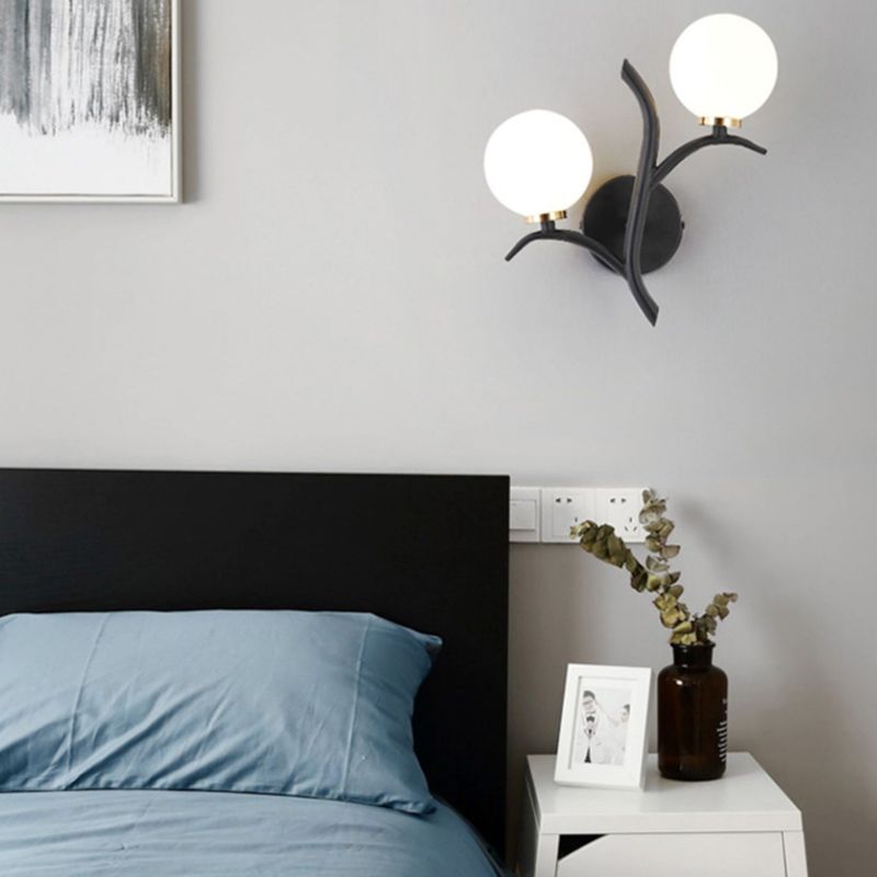 Modern Style Glass Wall Lamp Living Room Wall Mounted Light Fixture