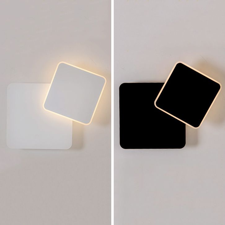 Prononi del comodino in metallo a parete a led geometrica rotatabile