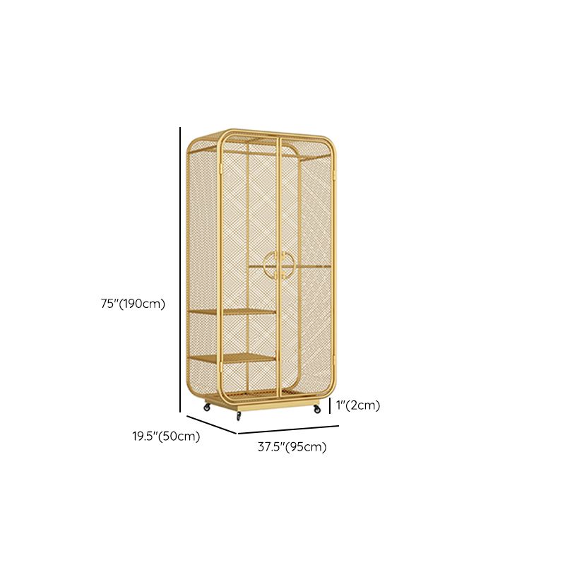 Modern Style Wardrobe Cabinet Metal Clothes Rail Wardrobe Armoire for Bedroom