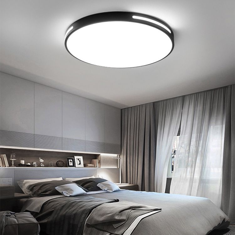 Black Frame Acrylic Flush Mount Lighting Modern Ceiling Fixture for Sitting Room