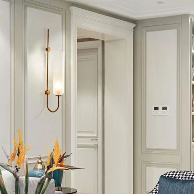 Glass Cylinder Wall Light Sconces Minimalism 1 Light Wall Mounted Lamp