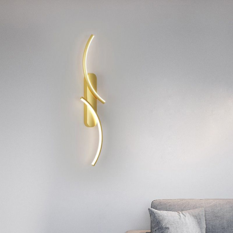 Metal Linear Shape Wall Mount Lighting Modern 2-Lights Wall Mount Light Fixture