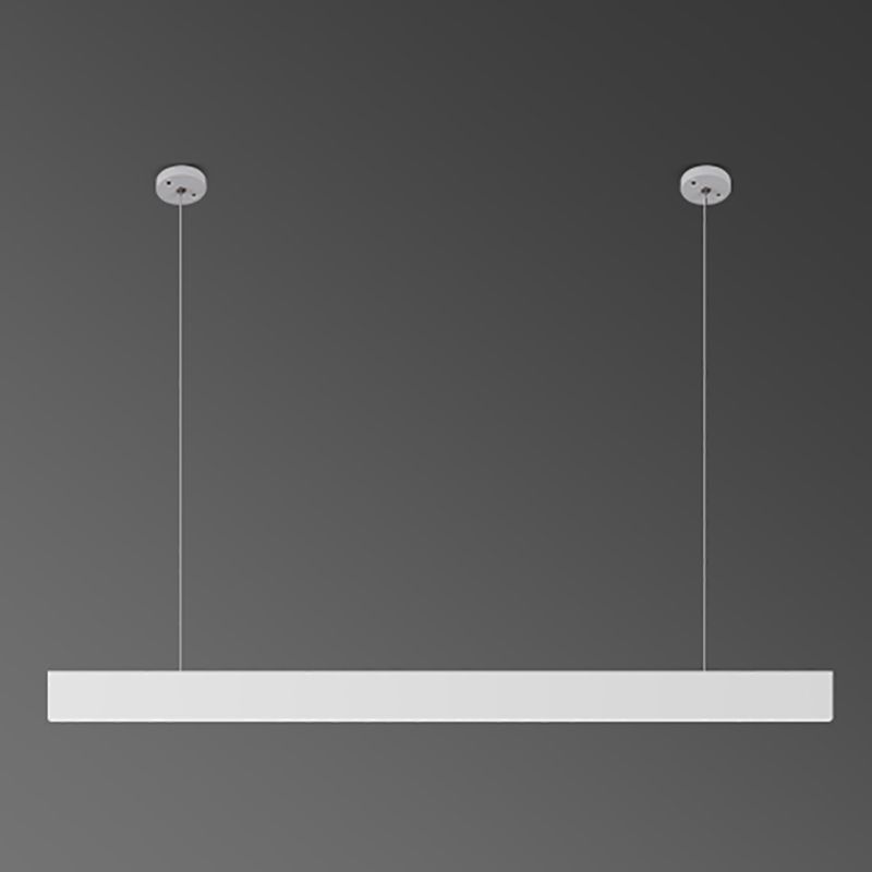 Modern Aluminum Island Light Fixture Rectangle 1-Head Restaurant LED Hanging Pendant Lamp