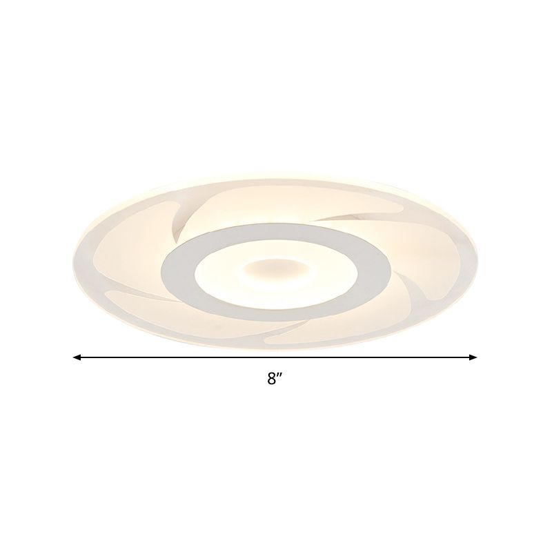 Lámpara empotrada de molino de viento acrílico súper fino, luz LED blanca de montaje en techo de estilo moderno en blanco/cálido/luz blanca exterior cálida interior