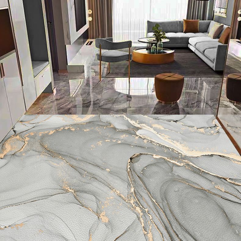 Color Mixed Simplicity Area Carpet Polyester Marbling Print Indoor Rug Anti-Slip Backing Carpet for Living Room