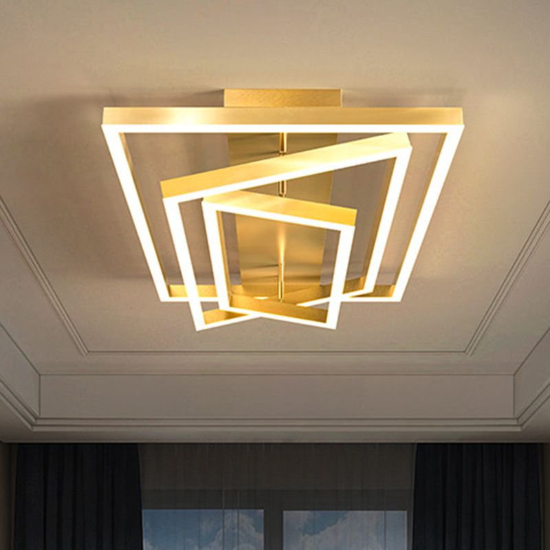 Plafonnier LED rectangulaire réglable, salon contemporain en aluminium, proche du plafonnier