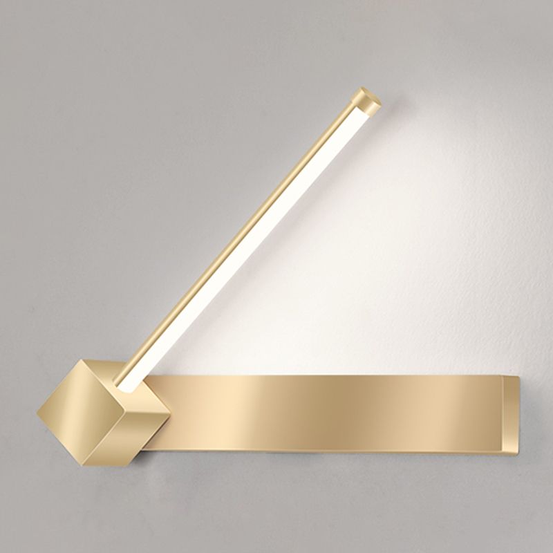 Modern Metal Wall Sconce Linear Shape Wall Light with Silicone Shade in Gold for Bedroom