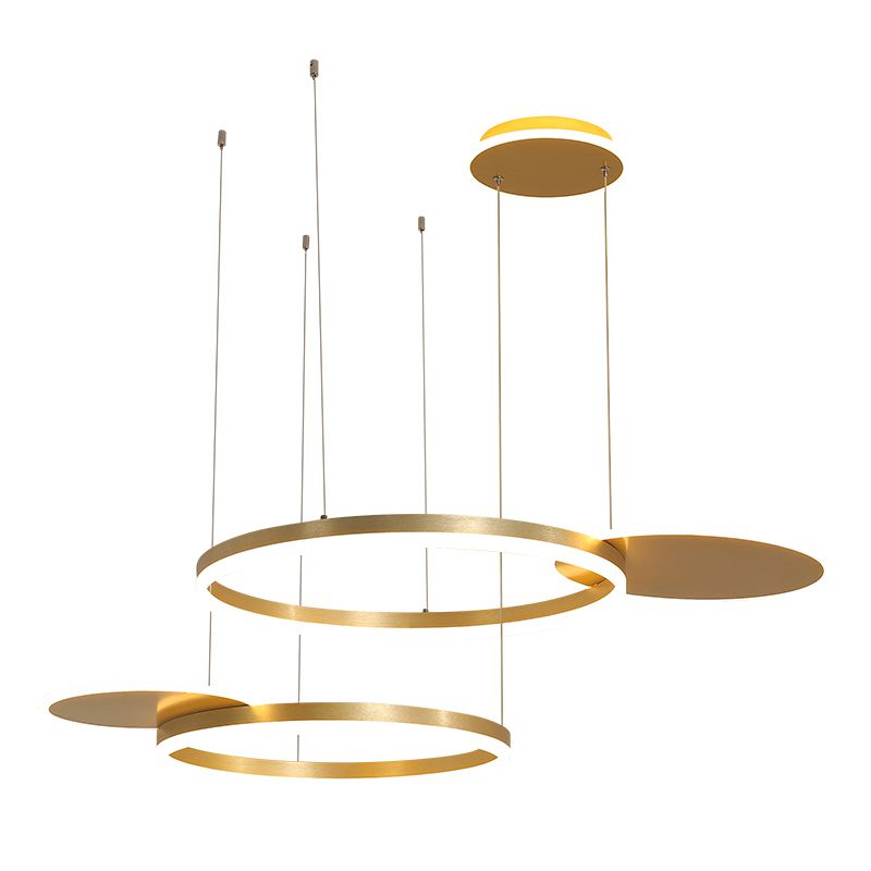 Forme de roue Lights Lights Modern Metal 4 lustres d'éclairage de lustre léger