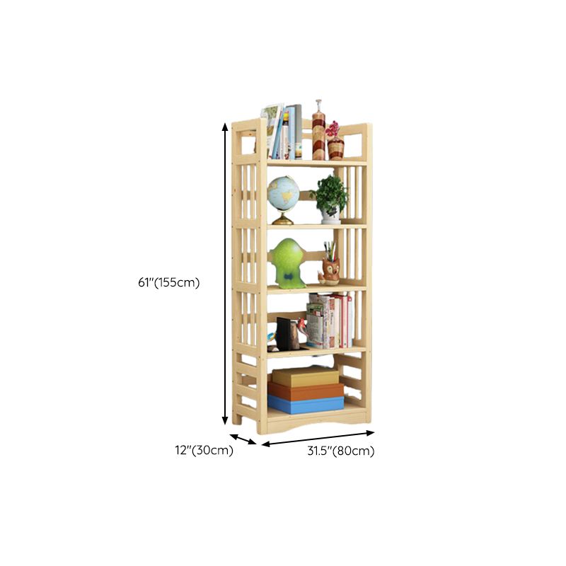 Etagere Vertical Modern Book Shelf Natural Wooden Shelf Bookcase for Study Room