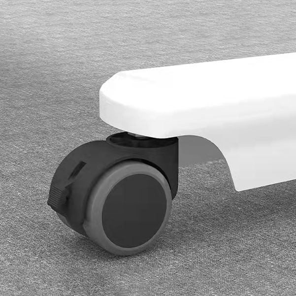 White Folding Writing Desk Manufactured Wood Top Rectangular Desk with Caster Wheels