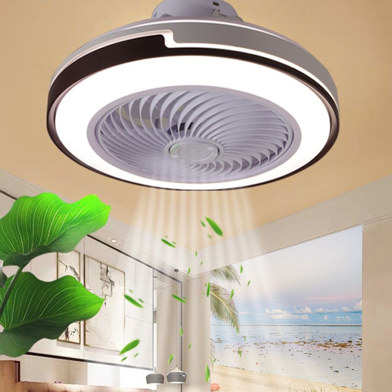 Runde Lüfterlampe Minimalistische Acrylschlafzimmer-LED-Halbflush-Deckenleuchte