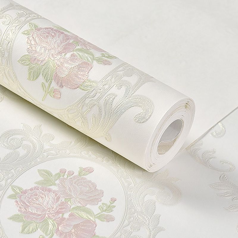 Pastel Color Diamond Patterned Wallpaper Damask Antique Stain Resistant Wall Decor for Bedroom