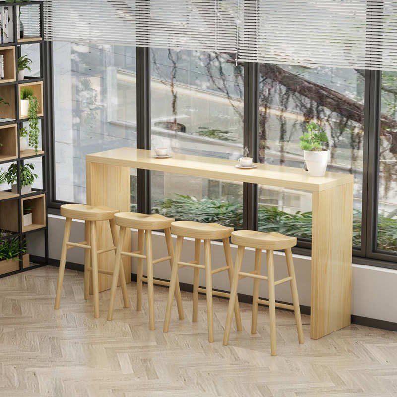 1/5/9 Pieces Modern Bar Table Set Rectangle Pine Wood Bistro Set