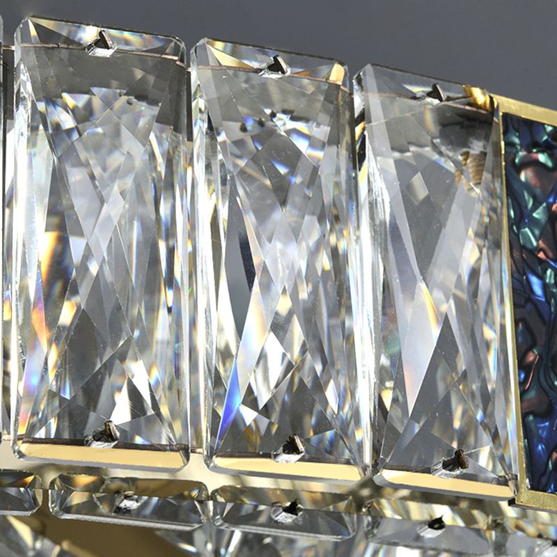 Contemporary Style Oval Shape Island Light Crystal 1 Light Island Lighting in Gold