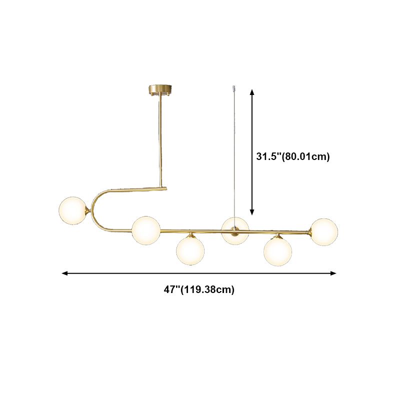 Glass Ball Shape Island Chandelier Light Modern Style Chandelier Lighting Fixture