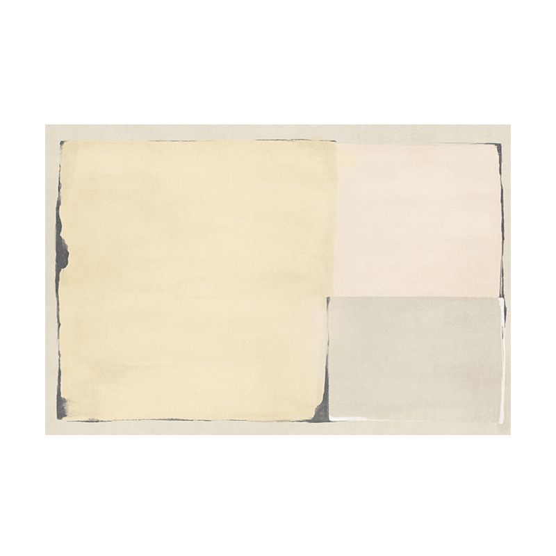 Modern Living Room Area Carpet Color Block Polyester Area Rug Stain Resistant Rug