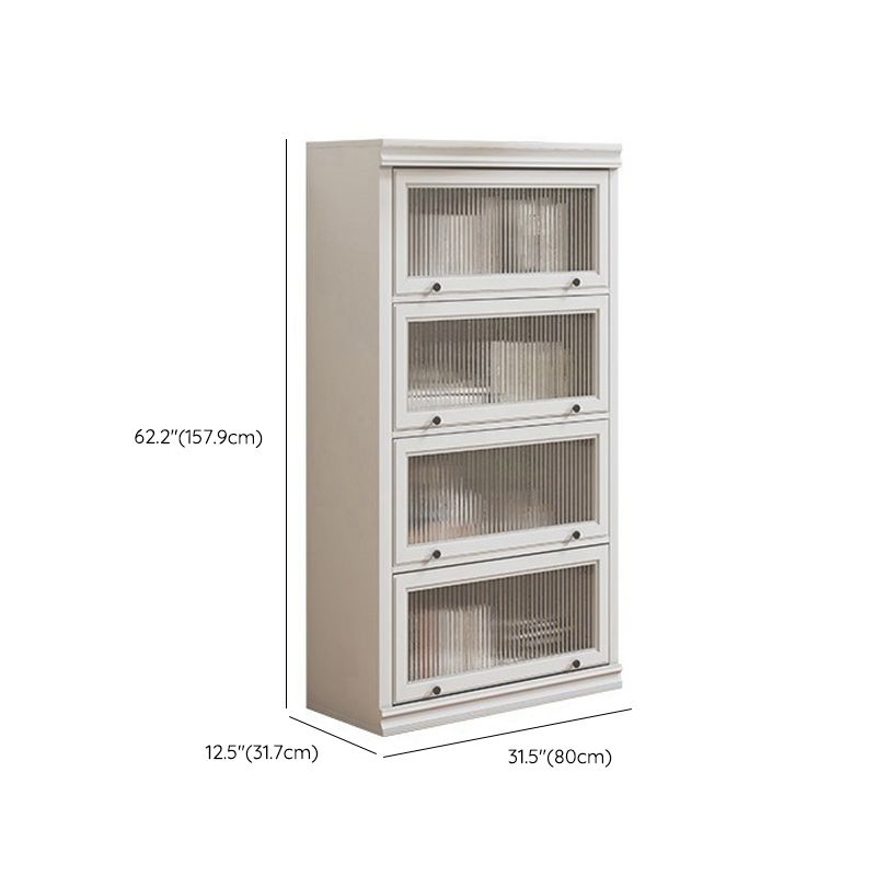 Modern Closed Back Standard Bookshelf Wooden Bookcase in White for Study Room