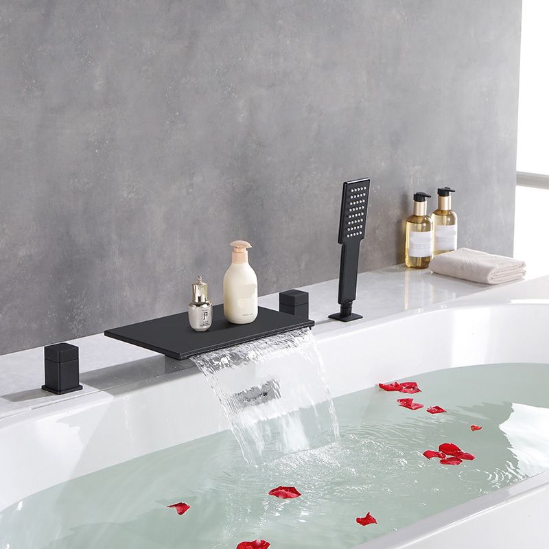Modern Bathroom Faucet Copper Wall Mounted Waterfall Bathtub Faucet