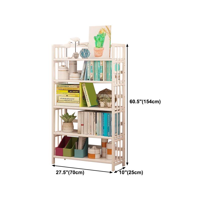 White Manufactured Etagere Bookshelf Modern Open Vertical Bookcase