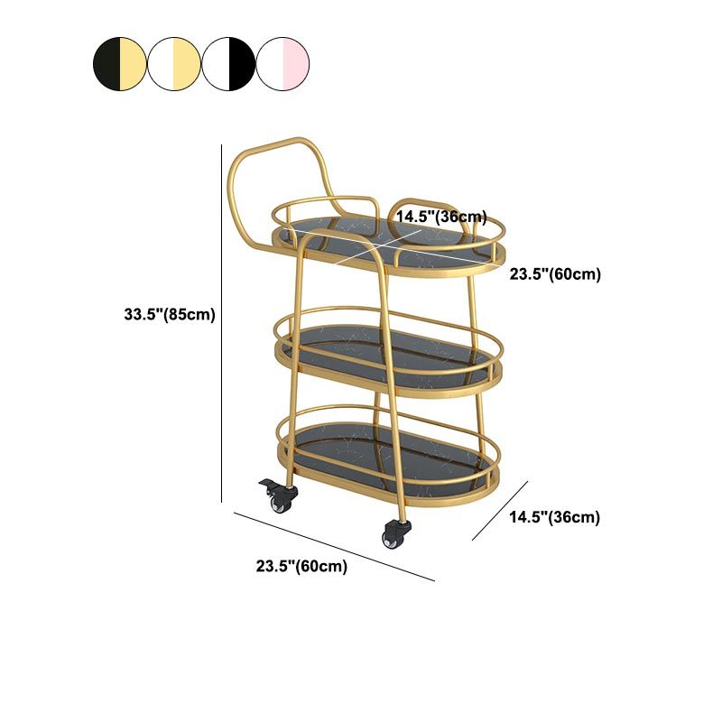 Contemporary Metal Prep Table 33.46"H Rolling Prep Table for Dining Room