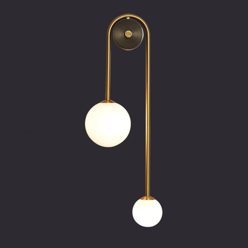 Light Luxury Style Wall Mount Light Copper Ball Shape Wall Lamp for Bedroom