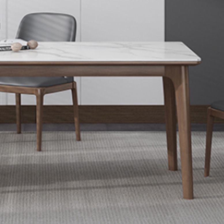 Modern Style 1/2/4/7 Pieces Dining Room Table Rectangle Stone Furniture in White