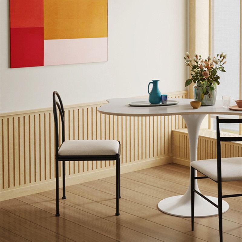 Chaise de salle à manger scandinave en métal, chaise d'appoint de restaurant à dossier ouvert