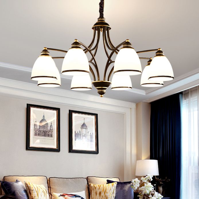 American Style Countryside Chandelier Multi Head Hanging Light for Sitting Room