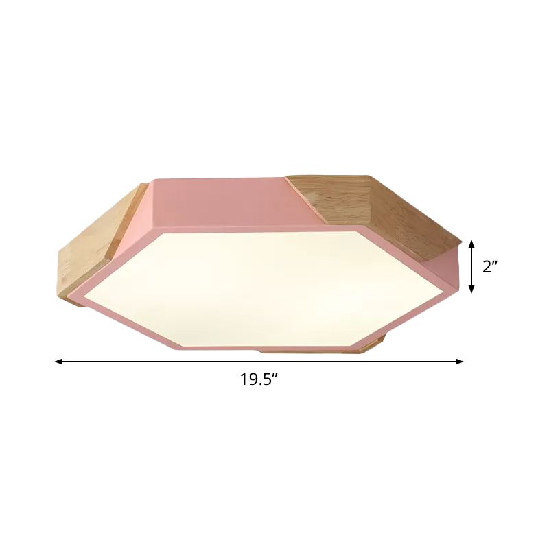 Plafonnier hexagonal en acrylique pour salle de classe de maternelle, plafonnier LED en acrylique de Style nordique