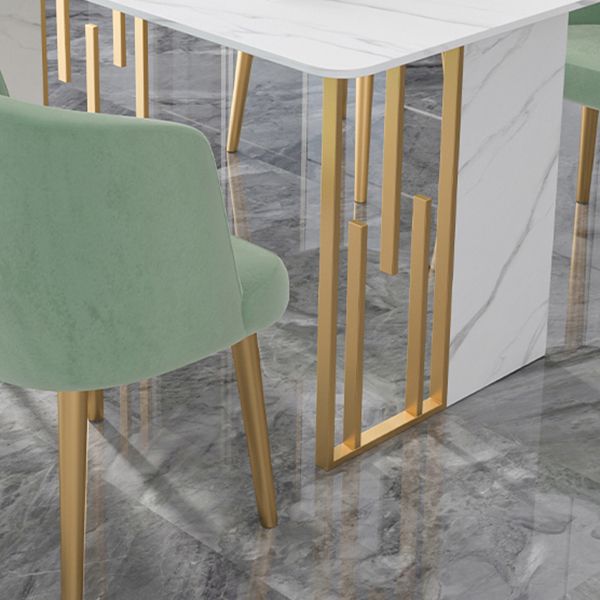 Luxury 1/2/5/7 Pieces Dining Set Sintered Stone Rectangle Dining Table Set with Chairs