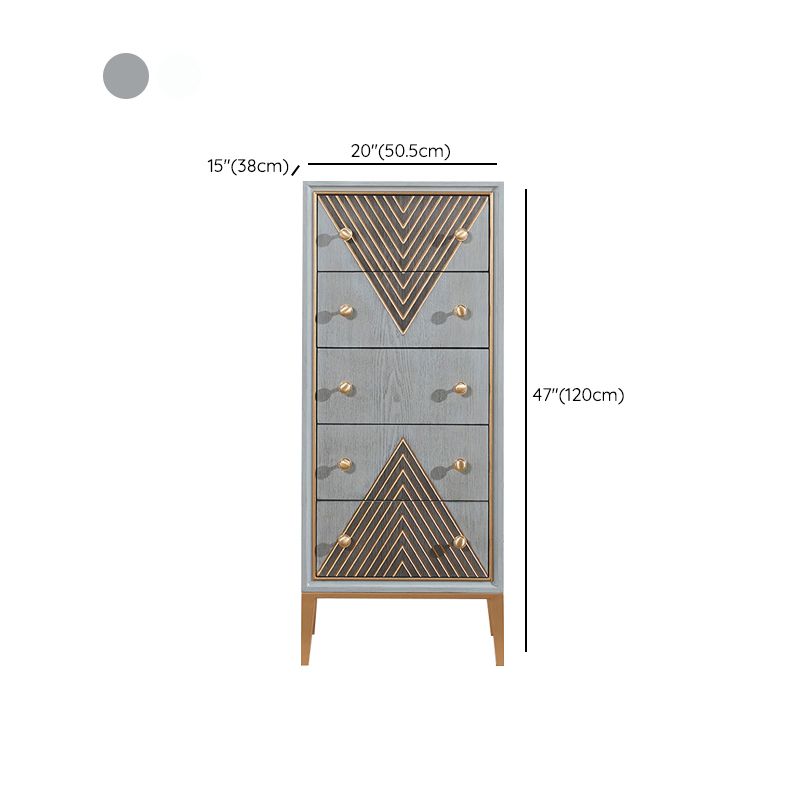 Contemporary Glam Lingerie Chest Rubber Wood Vertical Storage Chest Dresser for Bedroom