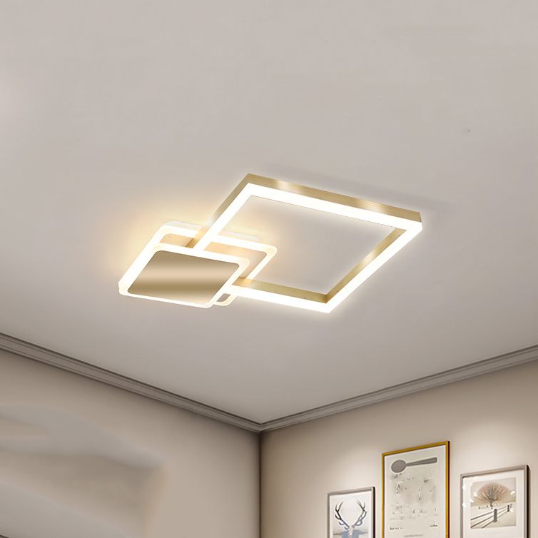 Gold Simplicity Lighting Fixture LED Flush Mounted Ceiling Lights with Acrylic Shade